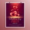Lovely valentines day bubble hearts flyer template