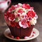 A lovely valentines day cupcake. Generative Ai