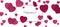 Lovely Valentines Day panorama banner with pink purple hearts