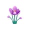 Lovely violet crocus in spring 3d icon illustration logo isolated background transparent png. Generative ai