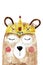 Lovely watercolor Bear character with crown