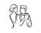 Lovely Wedding Couple Dancing Illustration with Silhouette Style