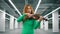 Lovely woman is playing the violin with pleasure