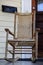 Lovely wood rocking chair on front porch