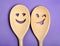 Lovely wooden spoon on background