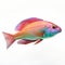 Lovely Wrasse: Vibrant Fish In Isolated White Area