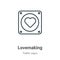 Lovemaking outline vector icon. Thin line black lovemaking icon, flat vector simple element illustration from editable traffic