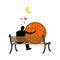 Lover Basketball. Guy and ball sitting on bench. Romantic date.