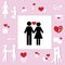 Lover Couple Icon of Sweetheart Relationship Concept