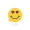 Lover emoji speech bubble logo
