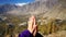 Lover hands touching and togethering with mountain and blue sky background for love and healing concept