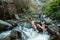 The lover at Mae Ya Waterwall, Inthanon National Park, Chiangmai, Thailand