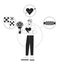 Lover person archetype bw concept vector spot illustration