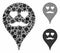 Lover smiley map marker Mosaic Icon of Irregular Items