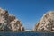 Lovers Beach between the towering cliffs in Cabo San Lucas