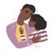 Lovers black african american man and woman hug. Happy family concept