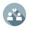 Lovers breakup glyph icon in Flat long shadow style. One of web collection icon can be used for UI, UX