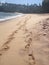 Lovers\' Footprints on the beach