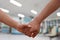 Lovers hand in hand, Couples holding hands in hospital background