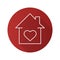 Lovers home flat linear long shadow icon