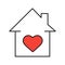 Lovers home linear icon