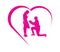 Lovers logo with and sign of love, kneeling proposing