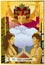 The lovers tarot card illustration