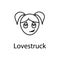 lovestruck girl face icon. Element of emotions for mobile concept and web apps illustration. Thin line icon for website design and