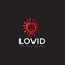 Lovid logo, splash love, virus vector