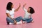 Loving Black Mother And Daughter Giving High Five To Each Other
