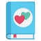 Loving book, heart on book  vector icon which can easily modify or edit