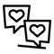 Loving chat icon, outline style