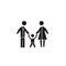 Loving child black vector concept icon. Loving child flat illustration, sign
