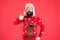 Loving cold weather. Happy new year. Join party. Winter outfit. Christmas sweater. Cheerful hipster bearded man wear