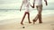 Loving couple on beach in slow motion