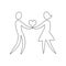 a loving couple holds a heart icon. Element of valentine\\\'s day, wedding for mobile concept and web apps icon. Outline, thin line