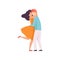 Loving Couple Hugging, Happy Romantic Young Mand and Woman in Love Vector Illustration