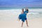 Loving couple on the seashore, Cayo Largo island, Cuba