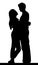 Loving couple silhouette