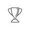 Loving cup trophy line icon, outline vector sign, linear style pictogram isolated on white.