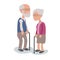 Loving Elderly Man and Woman Couple standing