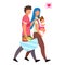 Loving family with child flat vector illustration