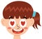 Loving girl face. Little kid in love with hearts in eyes clipart