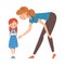 Loving Mother Comforting Her Daughter, Mother Caring for Child, Happy Family Relationship Vector Illustration