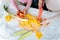 Loving mother and daughter cooking together