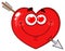 Loving Red Heart Cartoon Emoji Face Character With Hearts Eyes And Arrow