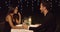 Loving young couple enjoy a romantic dinner