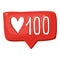 Loving your social message icon, cartoon style