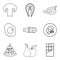 Lovingly icons set, outline style