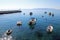 Lovran harbor, Adriatic coast, Kvarner bay, city details, Croatia